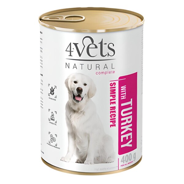 4VETS NATURAL - DOG TURKEY 800GR