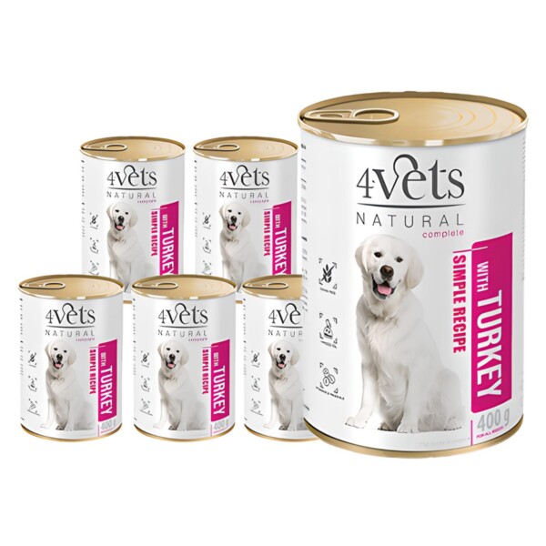 4VETS NATURAL - DOG TURKEY 800GR - Image 2