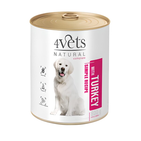 4VETS NATURAL - DOG TURKEY 800GR - Image 4