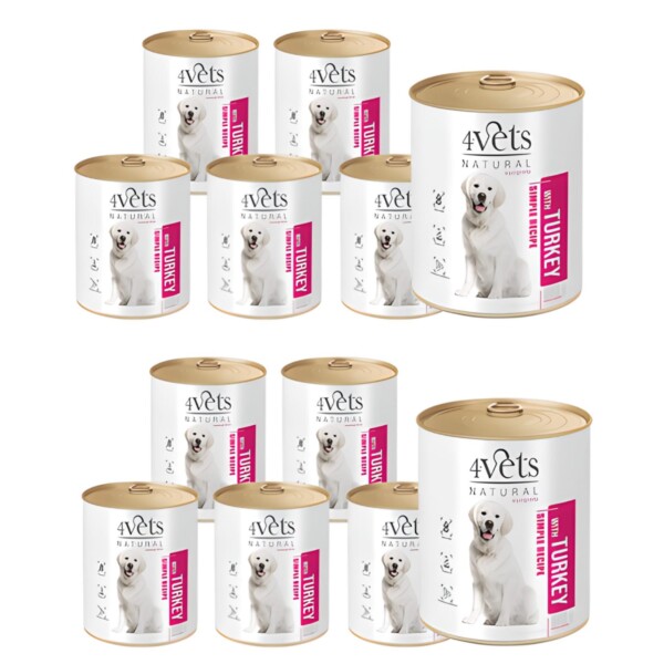 4VETS NATURAL - DOG TURKEY 800GR - Image 5