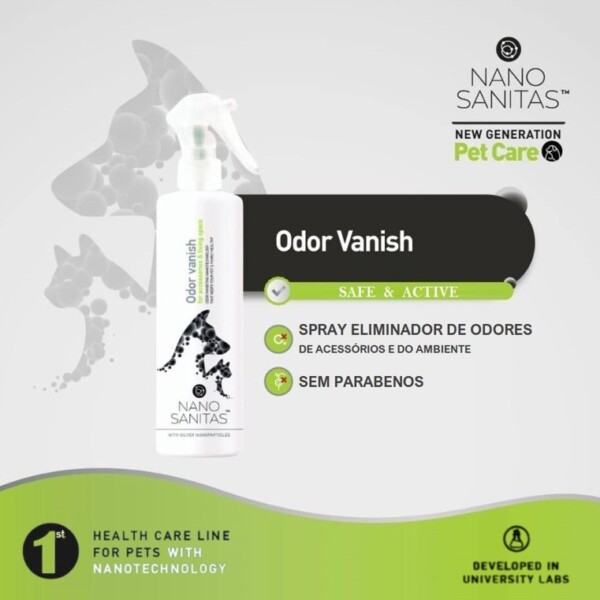 NANOSANITAS - SPRAY AMBIENTAL ODOR VANISH FOR ACESSORIES & LIVING SPACE 250ML - Image 2
